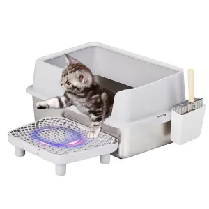 Stainless Steel Cat Litter Box | Extra-Large | Anti-Tracking Design