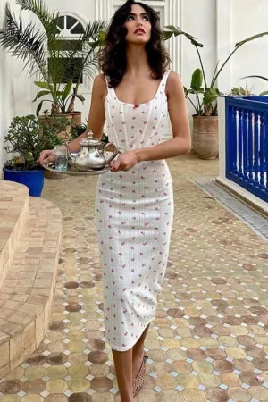 Suspender printed vest hip-covering skirt suit
