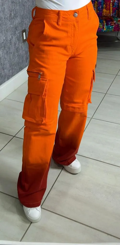 T209 Ombré effect cargo pants