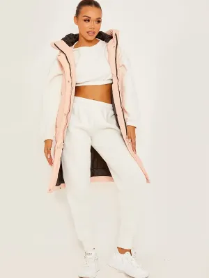 Tara Longline Puffer Vest | Peach