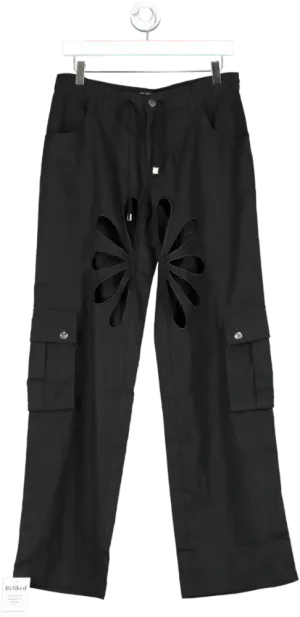 THE KRIPT Black Herika Cargo Pants UK XS