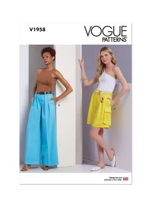 Vogue Pattern V1958 Misses' Skirt/Pants