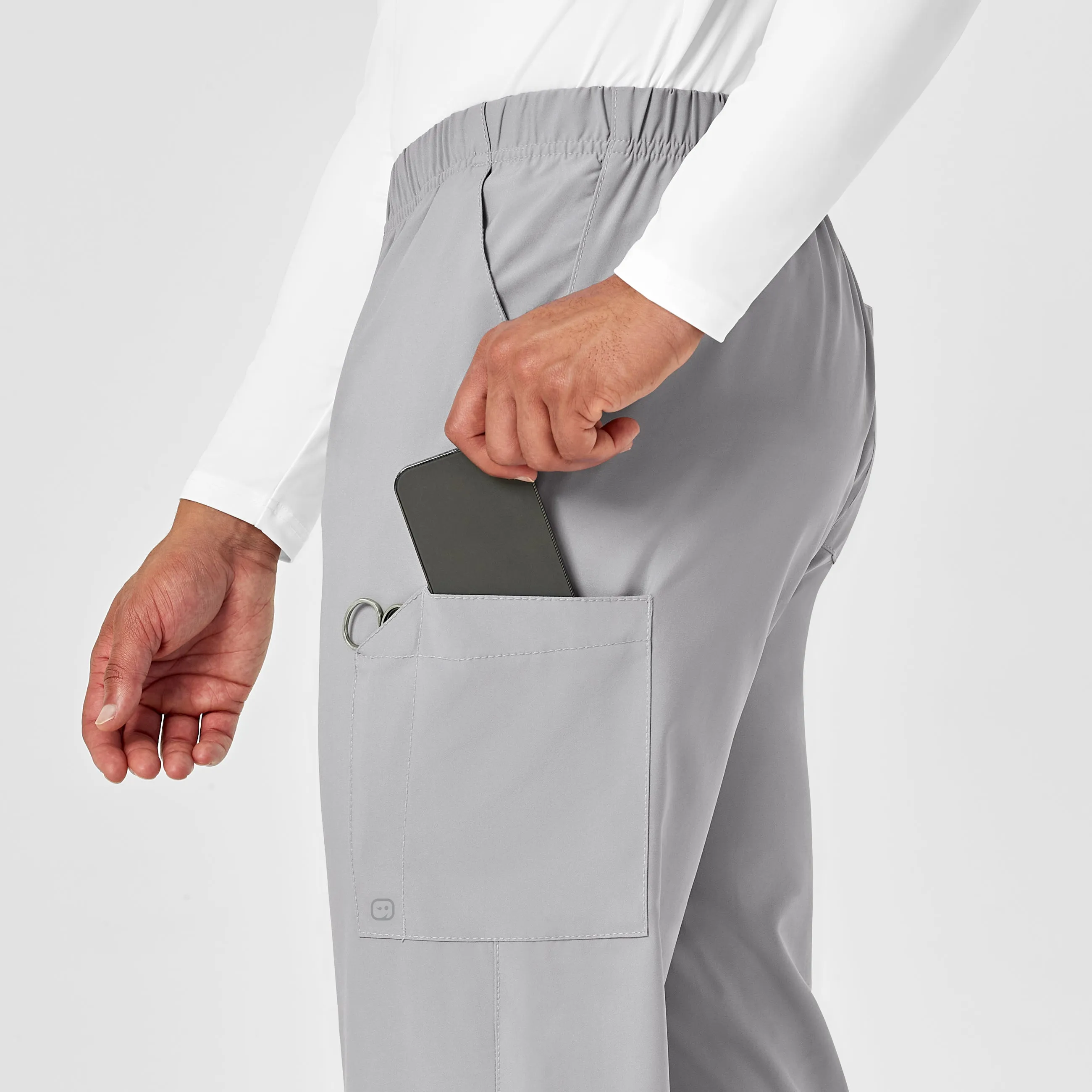 W123 Unisex Multi-Cargo Scrub Pant - Grey