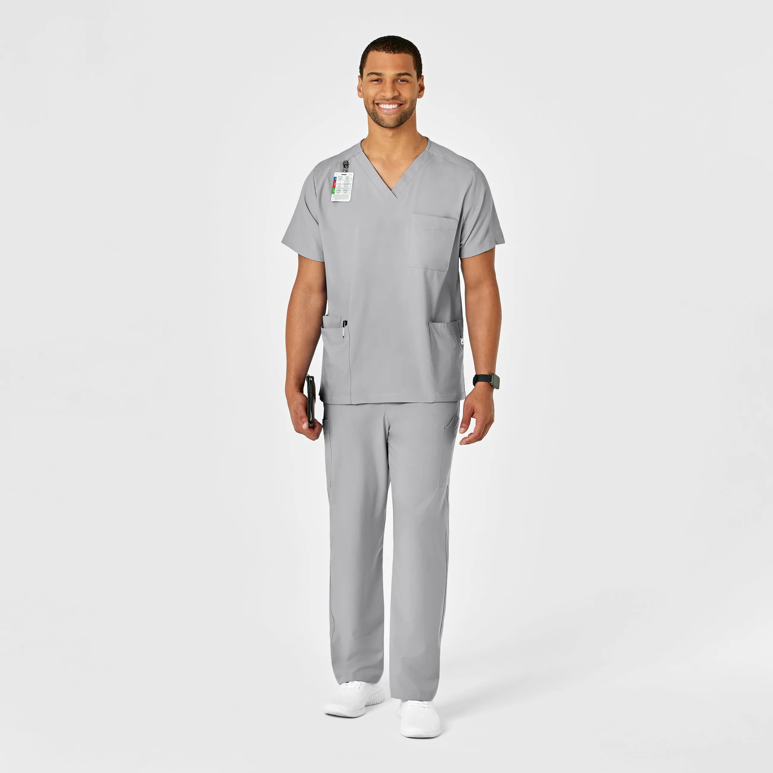 W123 Unisex Multi-Cargo Scrub Pant - Grey