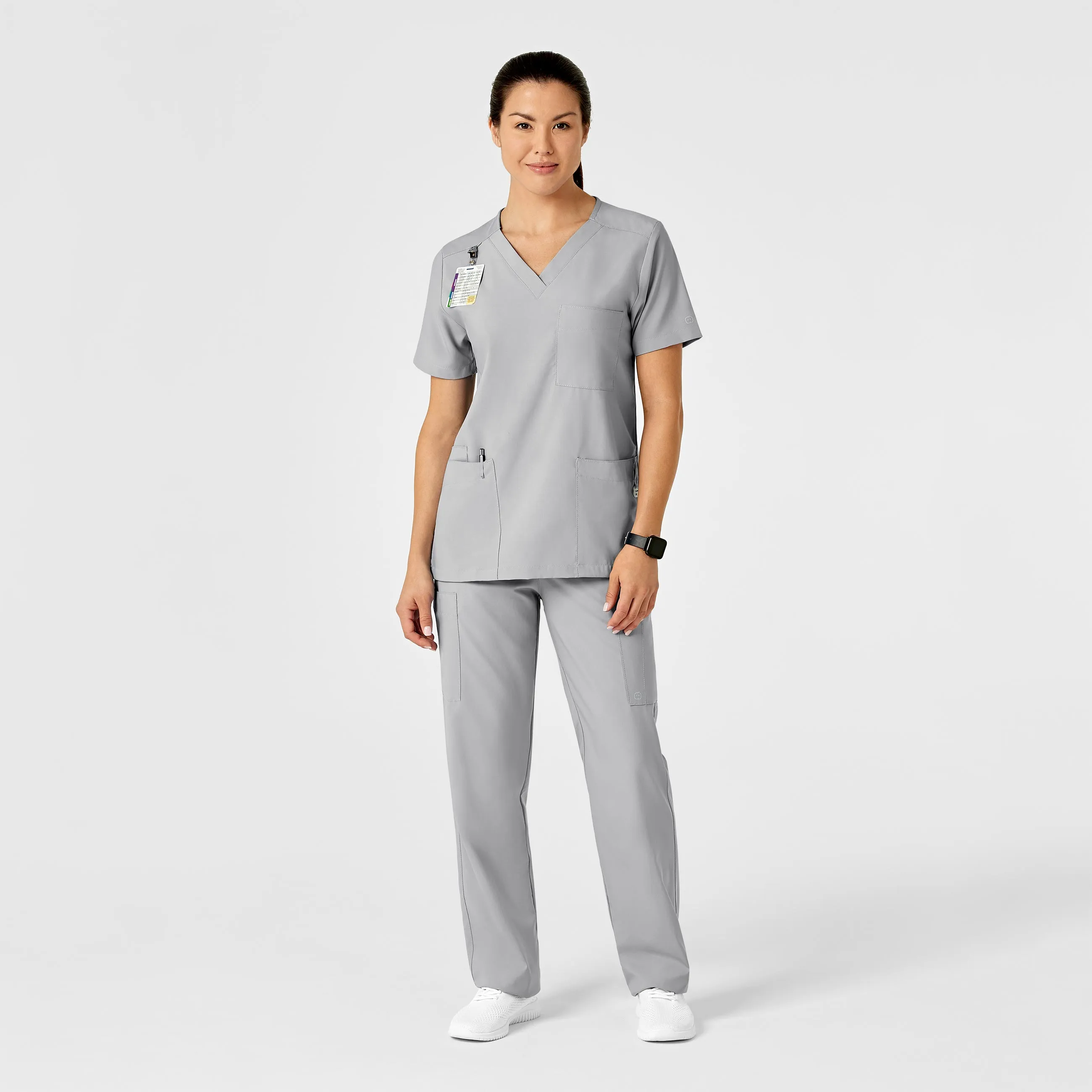 W123 Unisex Multi-Cargo Scrub Pant - Grey