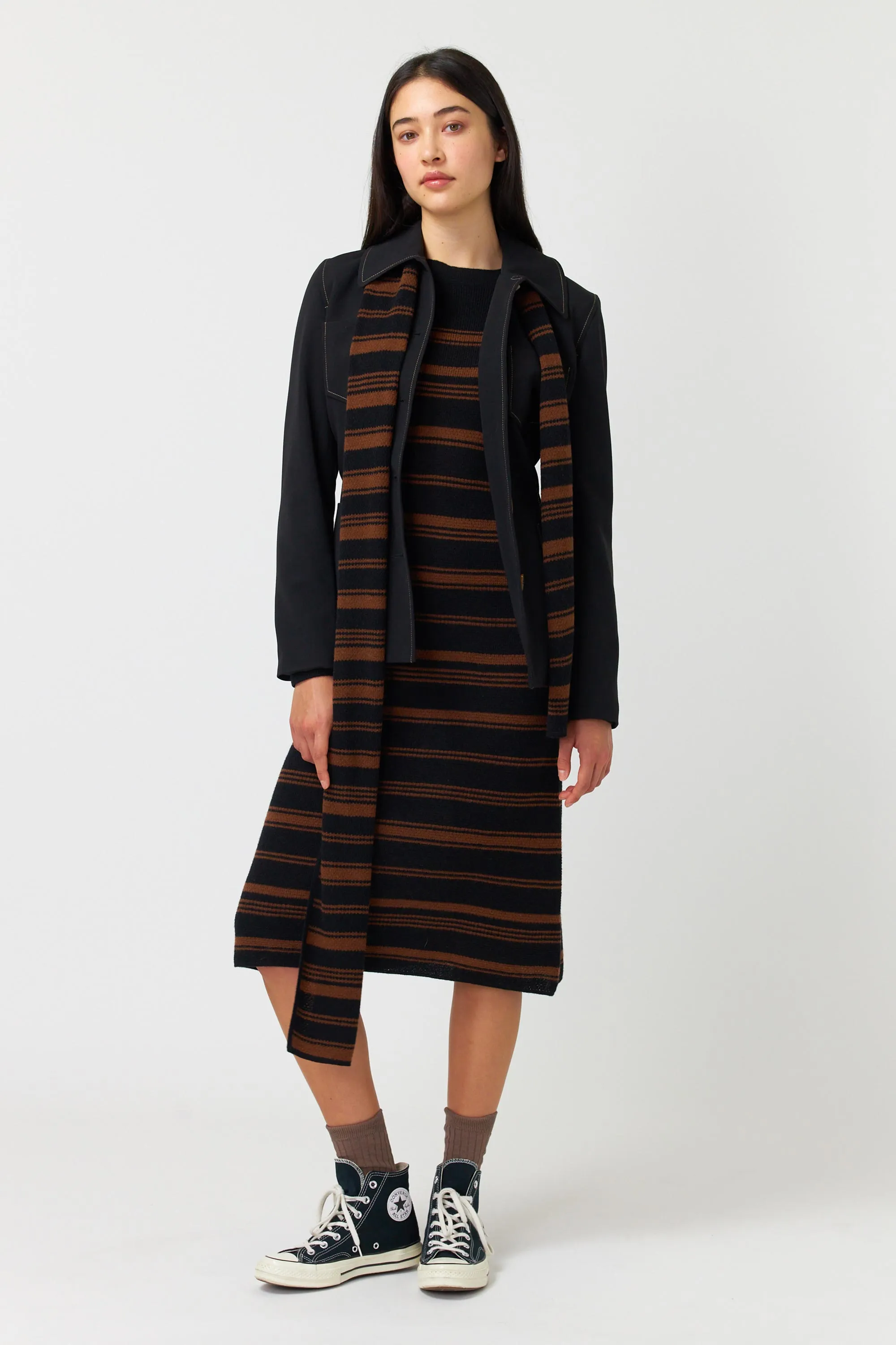 Waffle stripe dress