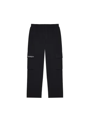 Womens Double Jersey Cargo Track Pants—black