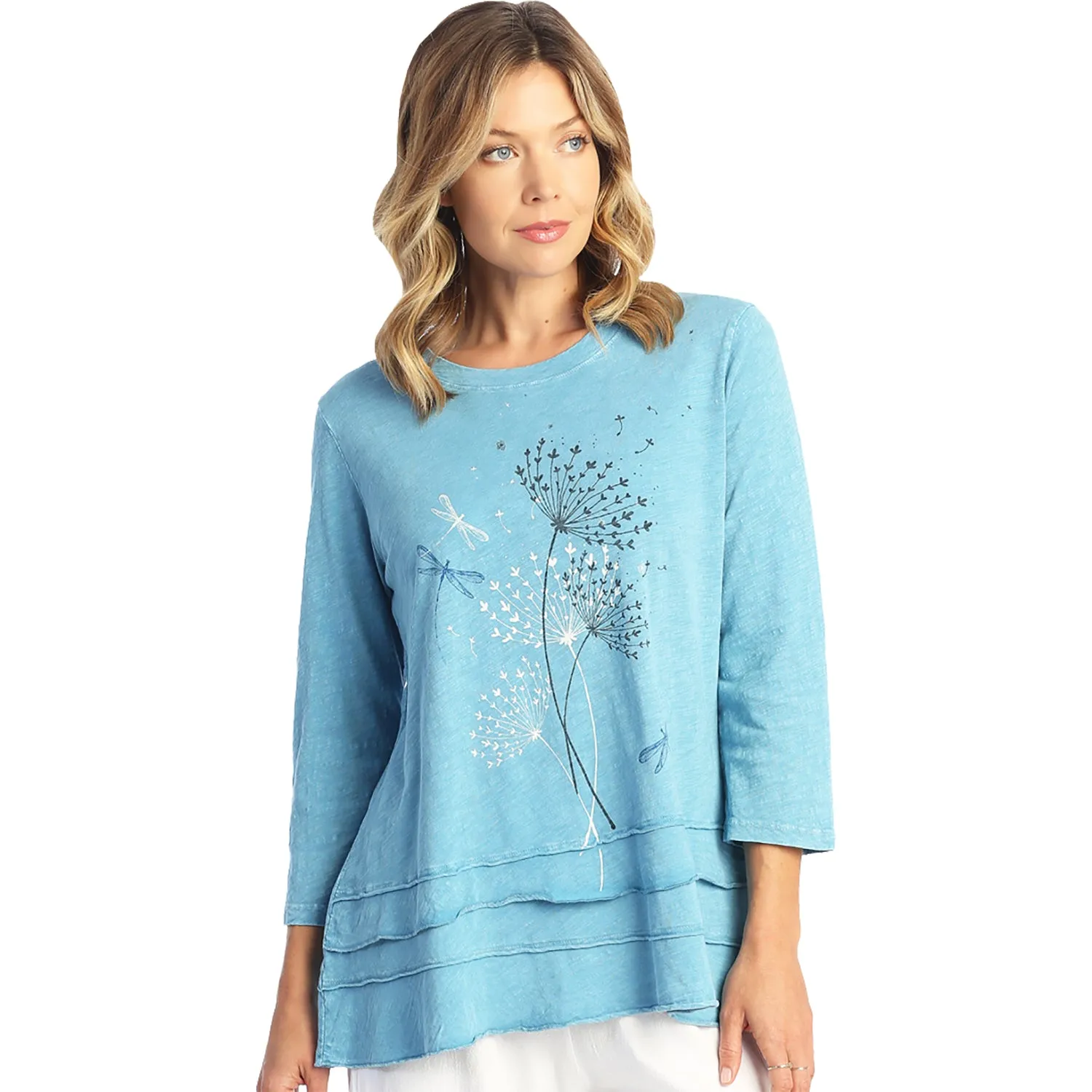 Women's Jess & Jane Cotton Slub Layered Tunic Carb Let's Fly