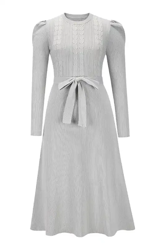 Women’s Long Sleeve Cable Knit Sweater Dresses