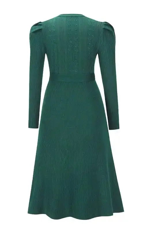 Women’s Long Sleeve Cable Knit Sweater Dresses
