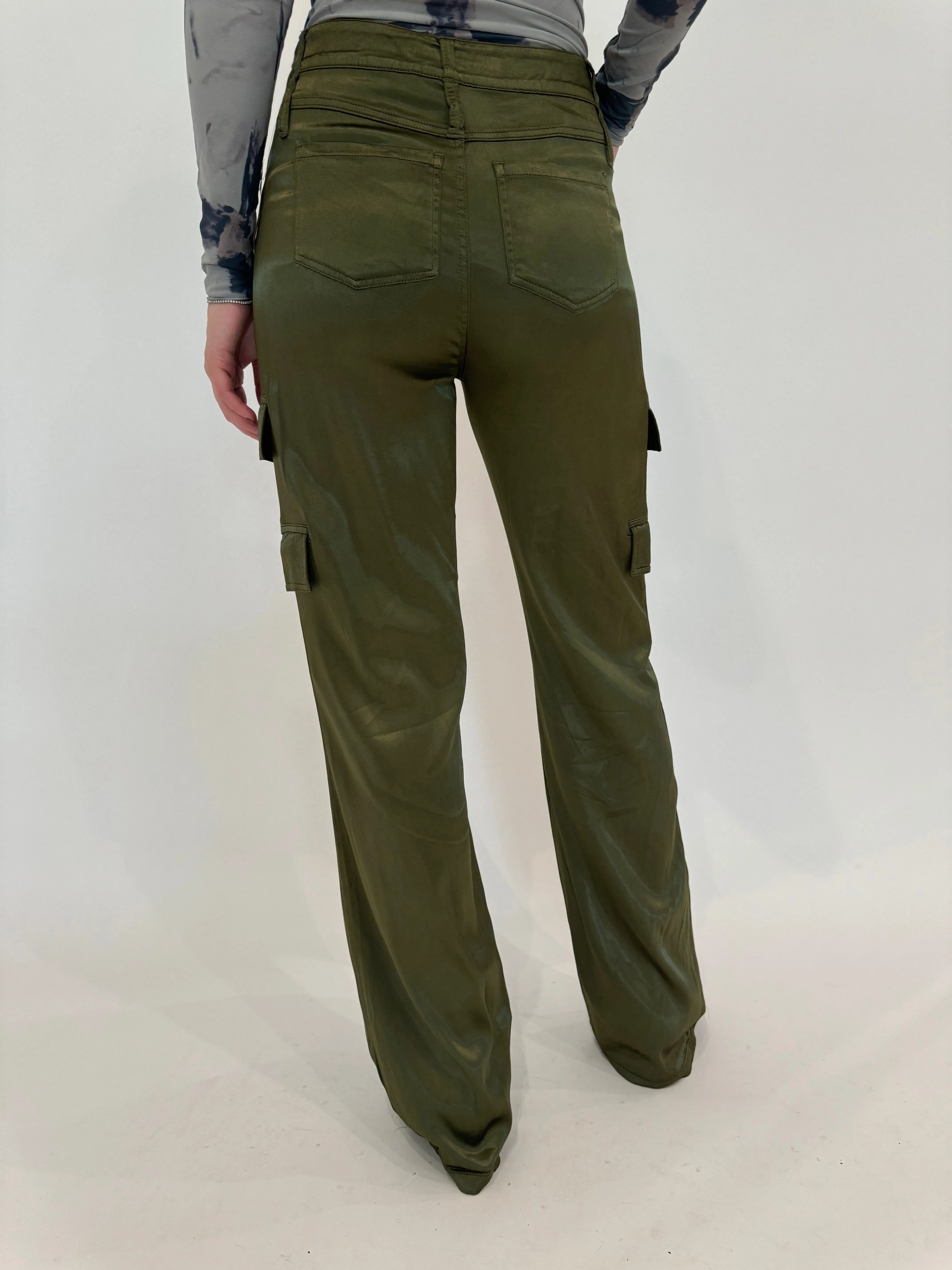 Zendaya Silky Cargo Pants - Pine