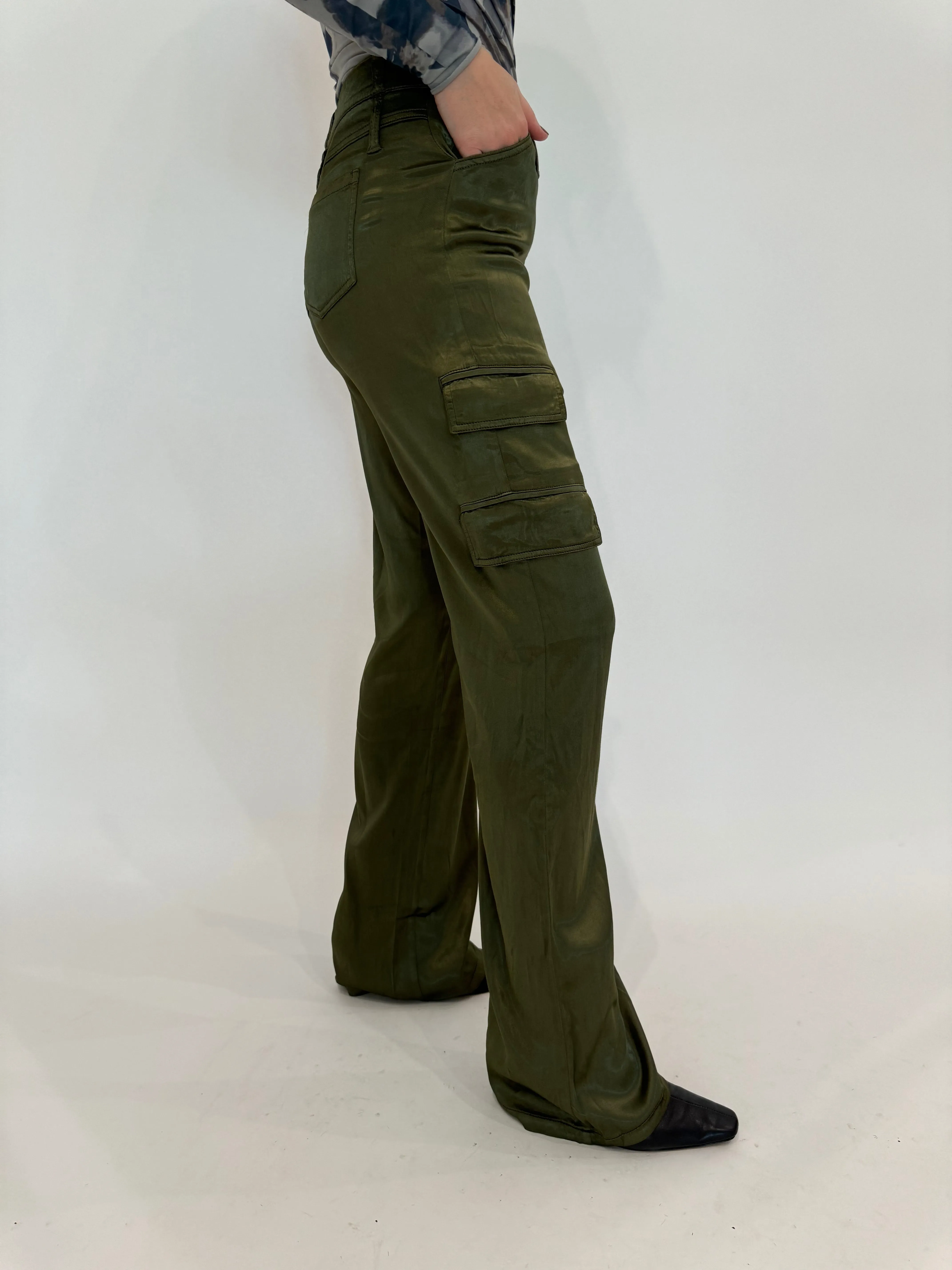 Zendaya Silky Cargo Pants - Pine