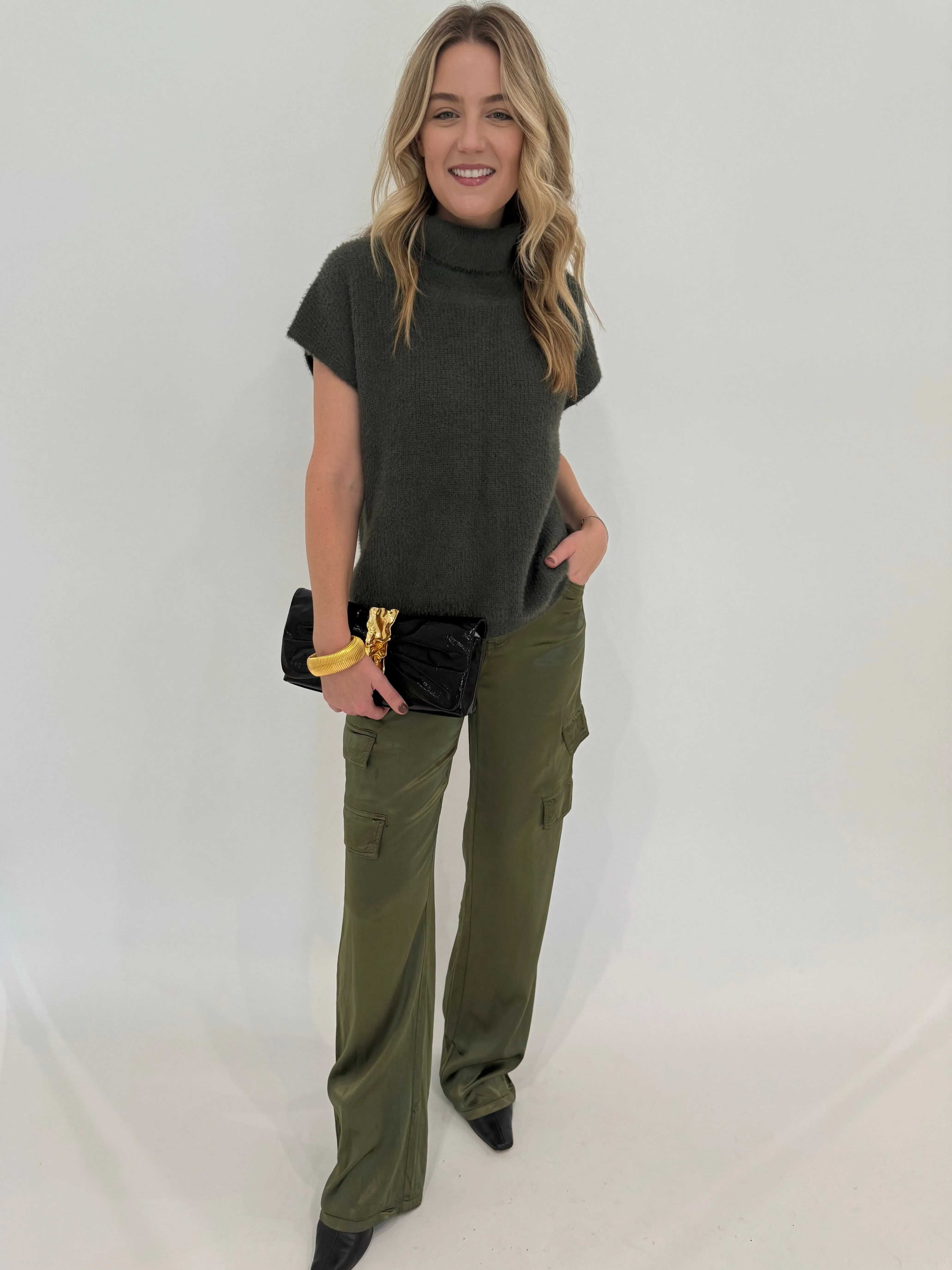 Zendaya Silky Cargo Pants - Pine